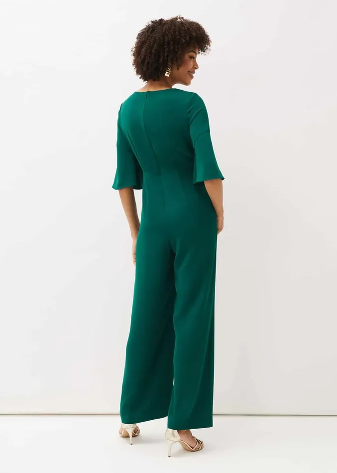 Layla Bow Jumpsuit Emerald Women Phase Eight Dresses