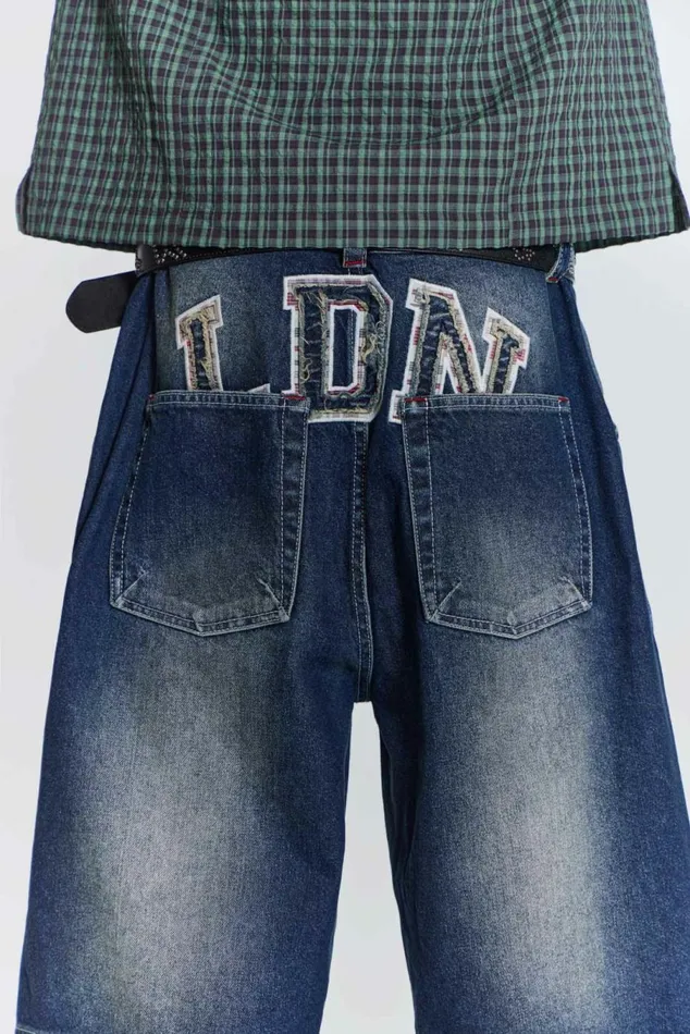 LDN Denim Jorts Blue Men Jaded London Shorts and Jorts LDN Denim Jorts Blue Men Jaded London Shorts and Jorts