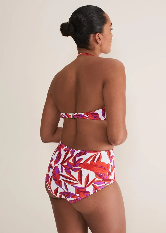Leaf Print Bikini Bottoms Orange Women Phase Eight Swimwear