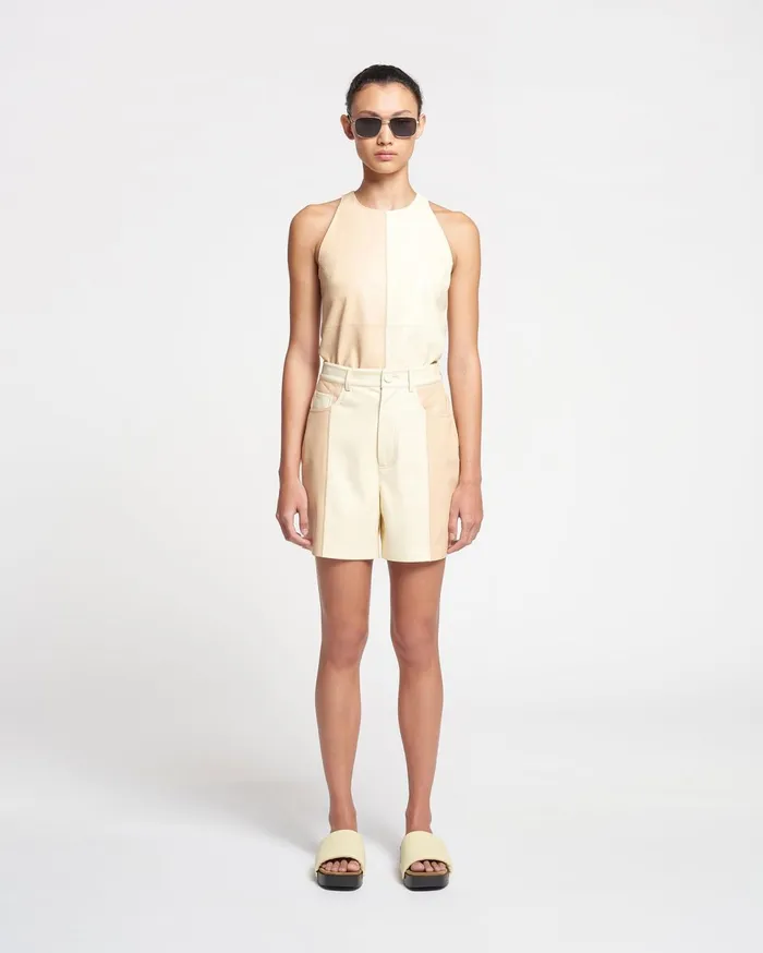 Leana AltLeather Shorts EgghsellVanilla Women Nanushka Shorts