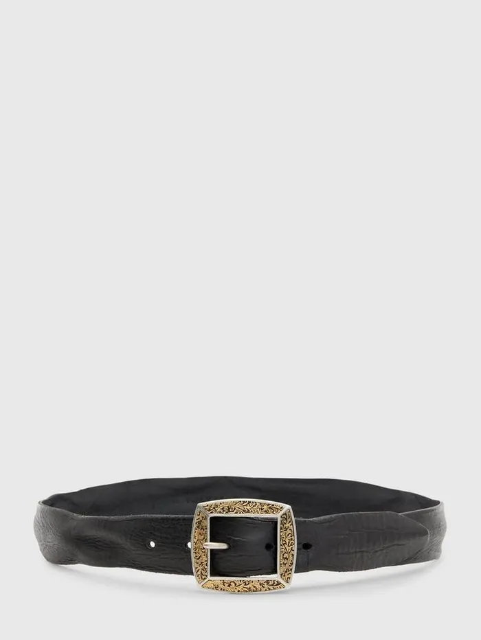 Leather Belts Men John Varvatos MERCER FILIGREE BELT Black