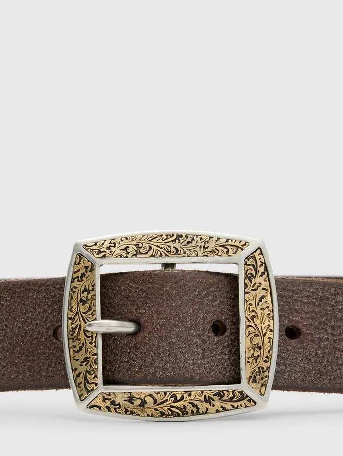 Leather Belts Men John Varvatos MERCER FILIGREE BELT Black