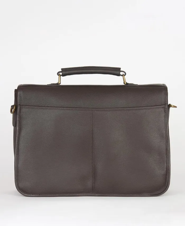 Leather Briefcase Chocolate Men Barbour Bags and Luggage
