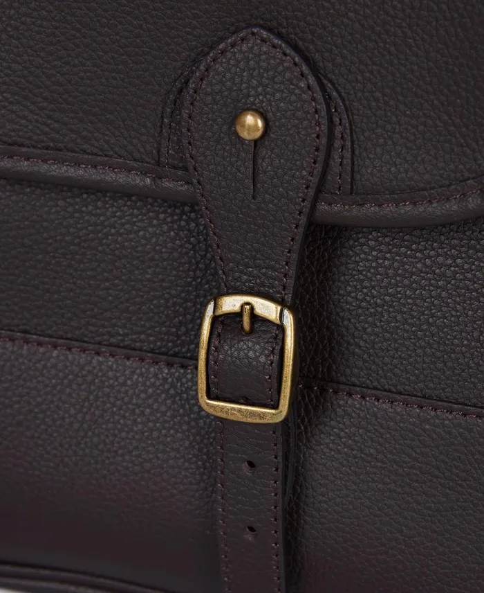 Leather Briefcase Chocolate Men Barbour Bags and Luggage