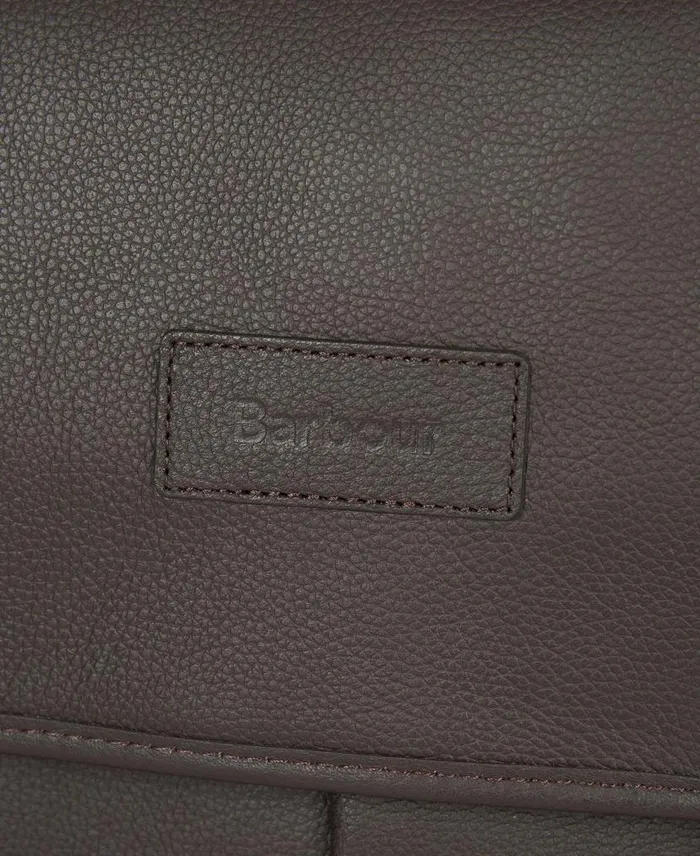 Leather Briefcase Chocolate Men Barbour Bags and Luggage