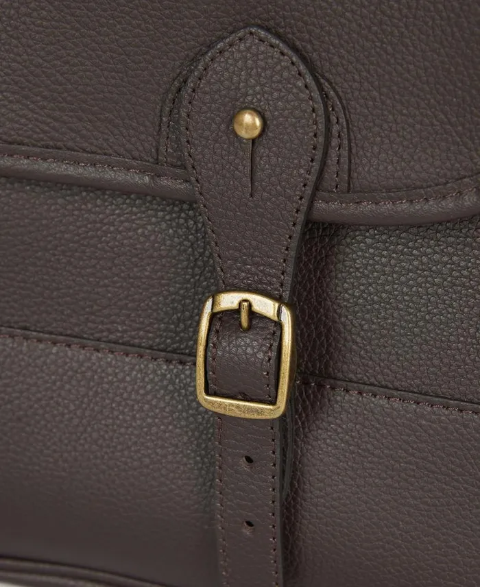 Leather Briefcase Chocolate Men Barbour Bags and Luggage