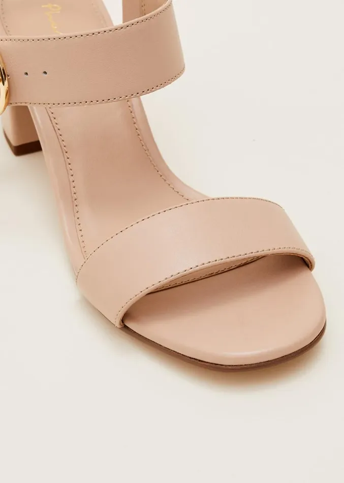 Leather Buckle Sandals Neutral Women Phase Eight Heels