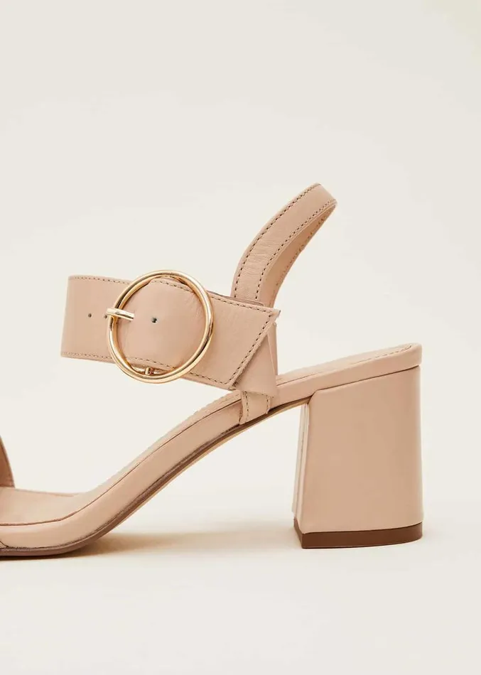 Leather Buckle Sandals Neutral Women Phase Eight Heels