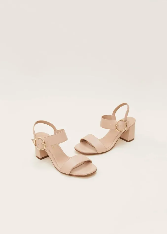 Leather Buckle Sandals Neutral Women Phase Eight Heels