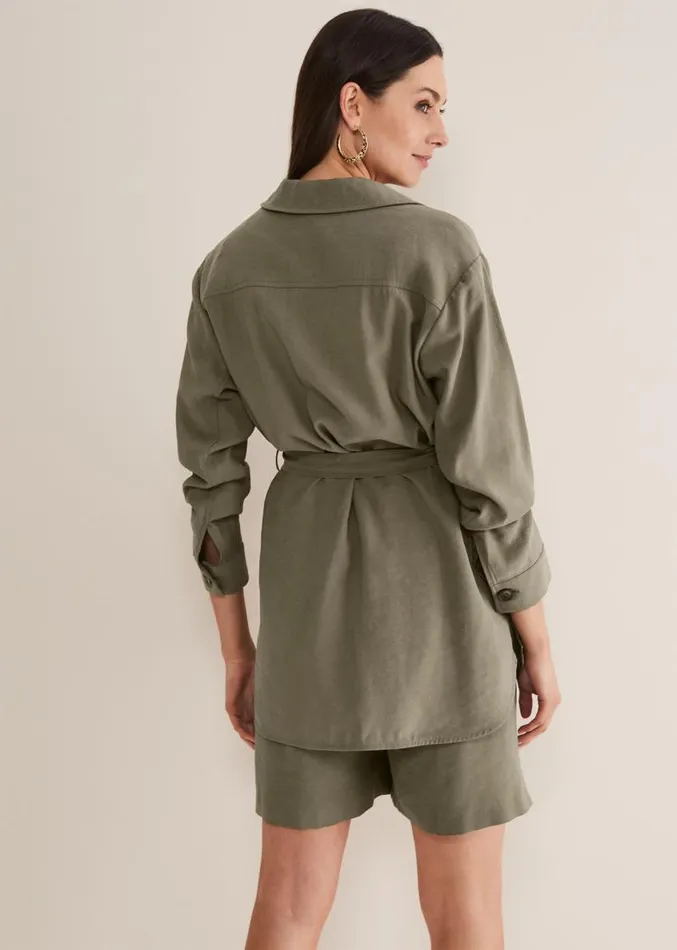 Leonar CoOrd Shacket Khaki Women Phase Eight Jackets