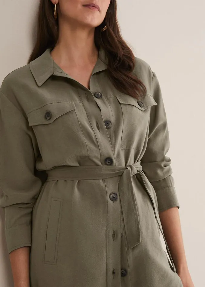 Leonar CoOrd Shacket Khaki Women Phase Eight Jackets