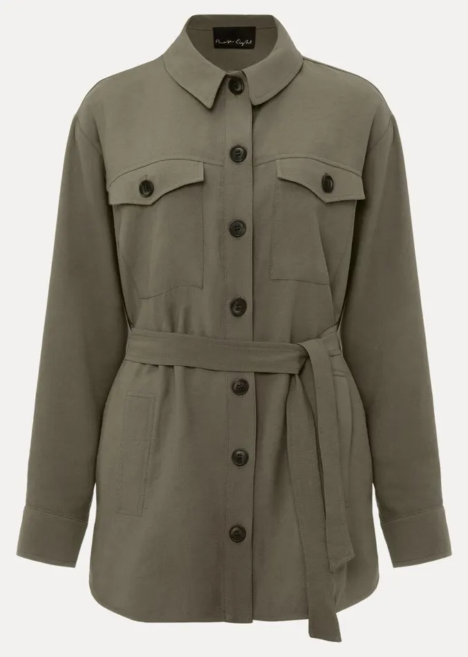 Leonar CoOrd Shacket Khaki Women Phase Eight Jackets