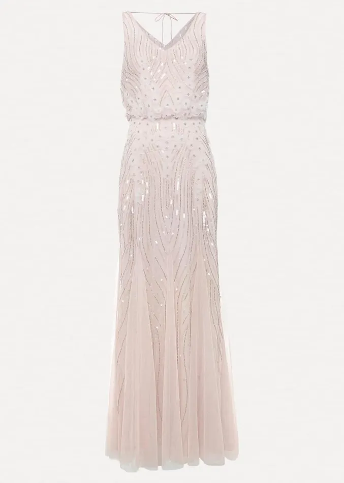 Lexi Ditsy Beaded Cowl Maxi Dress Pale Pink Women Phase Eight Dresses