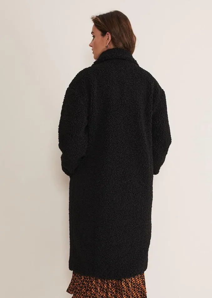 Libbie Longline Teddy Coat Black Women Phase Eight Coats