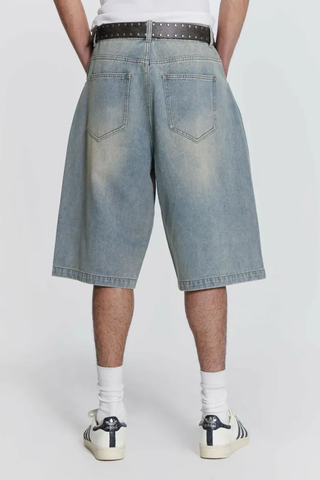 Light Wash Jumbo Jorts Blue Men Jaded London Shorts and Jorts Light Wash Jumbo Jorts Blue Men Jaded London Shorts and Jorts
