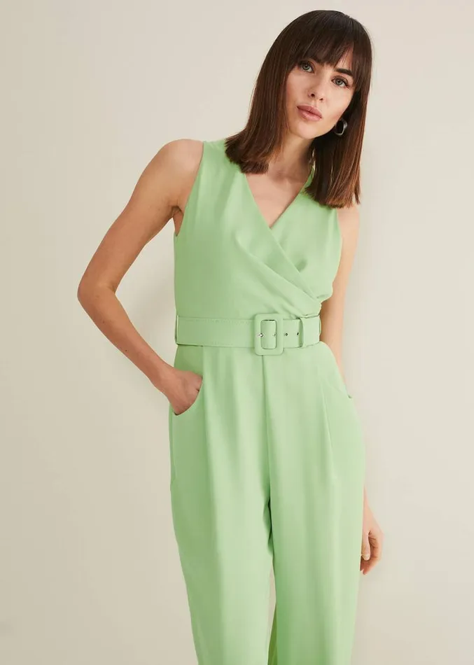 Lissia Green Wide Leg Jumpsuit Apple Green Women Phase Eight Dresses