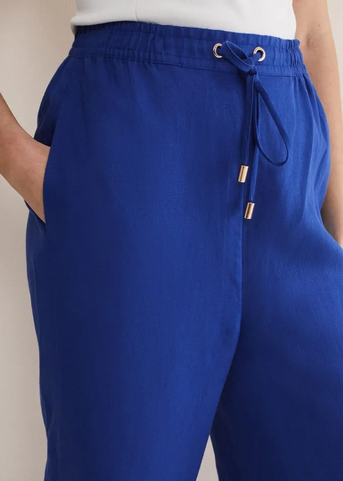 Lolita Blue Linen Wide Leg Trousers Cobalt Women Phase Eight Trousers