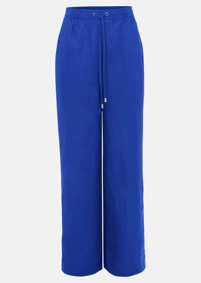 Lolita Blue Linen Wide Leg Trousers Cobalt Women Phase Eight Trousers