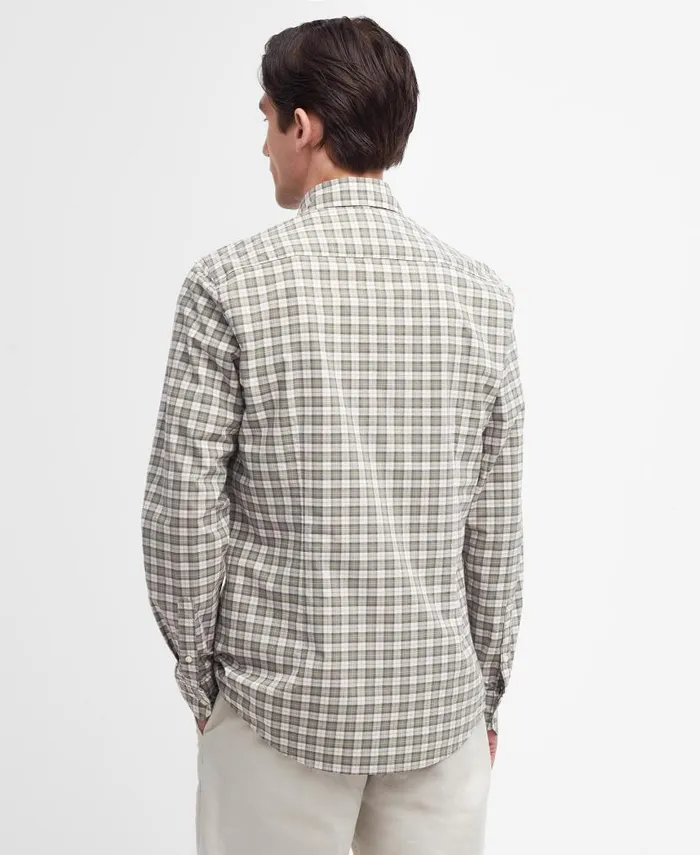 Lomond Tailored LongSleeved Shirt Glenmore Olive Tartan Men Barbour Shirts