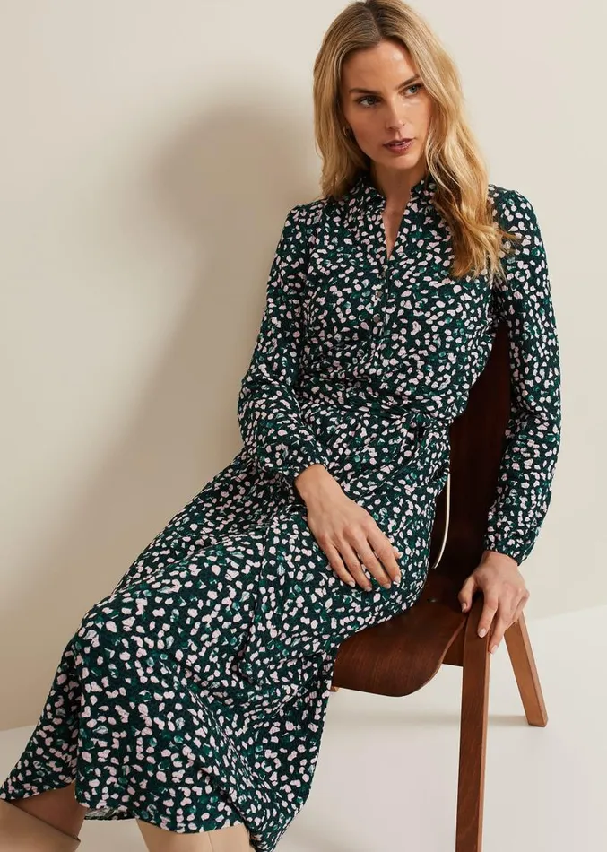 Loretta Midi Dress Green Multi Women Phase Eight Dresses