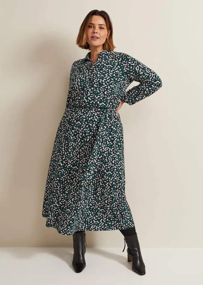 Loretta Midi Dress Green Multi Women Phase Eight Dresses