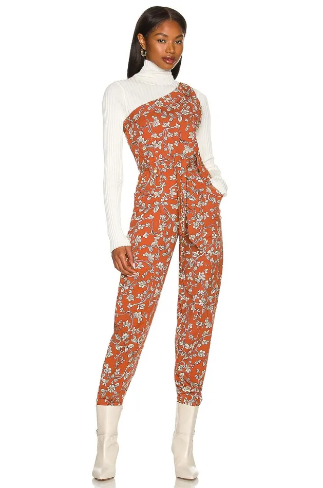 Lovers and Friends Denim Women Trent Jumpsuit Zoe Rust Floral Lovers and Friends Denim Women Trent Jumpsuit Zoe Rust Floral