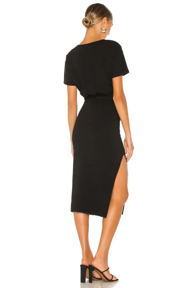 Lovers and Friends Dresses Women Easy Ruched Midi Dress Black Lovers and Friends Dresses Women Easy Ruched Midi Dress Black