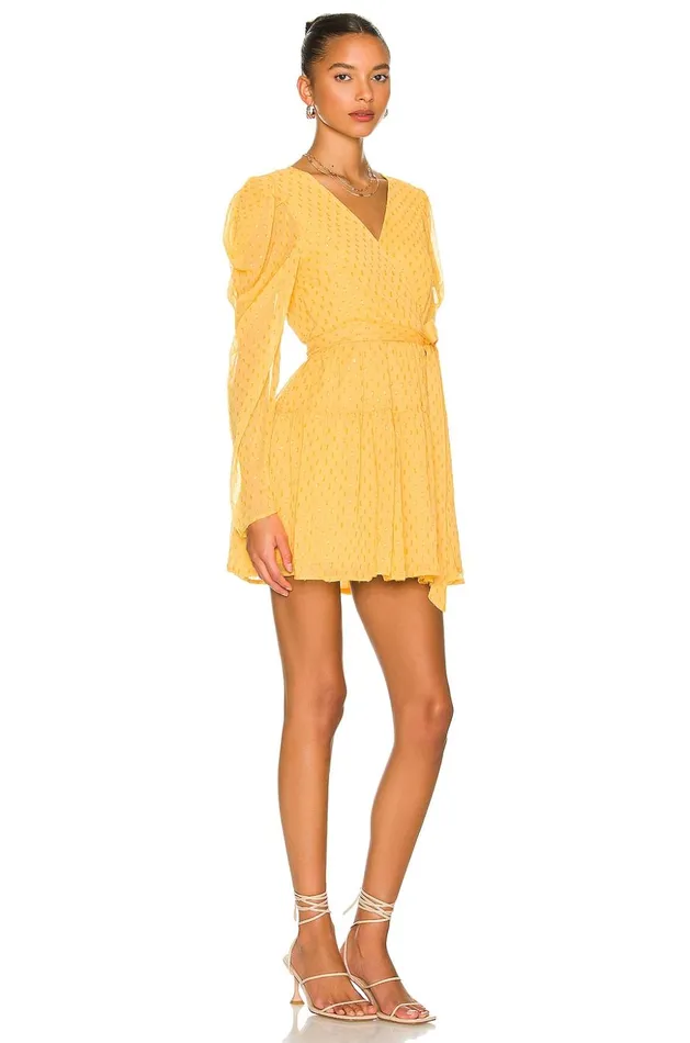 Lovers and Friends Dresses Women Morgan Mini Dress Golden Yellow Lovers and Friends Dresses Women Morgan Mini Dress Golden Yellow