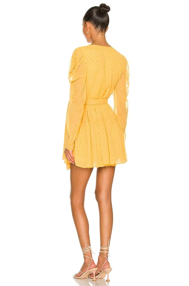 Lovers and Friends Dresses Women Morgan Mini Dress Golden Yellow Lovers and Friends Dresses Women Morgan Mini Dress Golden Yellow