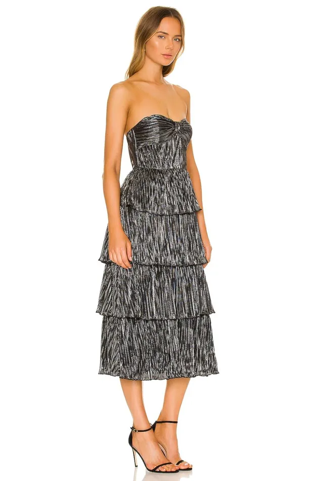 Lovers and Friends Dresses Women Mya Midi Dress Pewter Lovers and Friends Dresses Women Mya Midi Dress Pewter