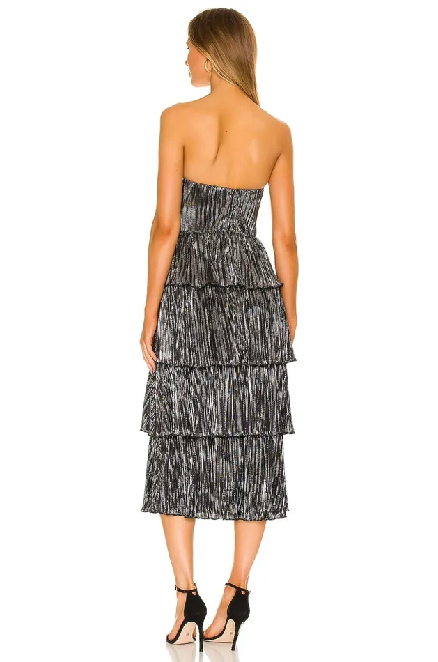 Lovers and Friends Dresses Women Mya Midi Dress Pewter Lovers and Friends Dresses Women Mya Midi Dress Pewter