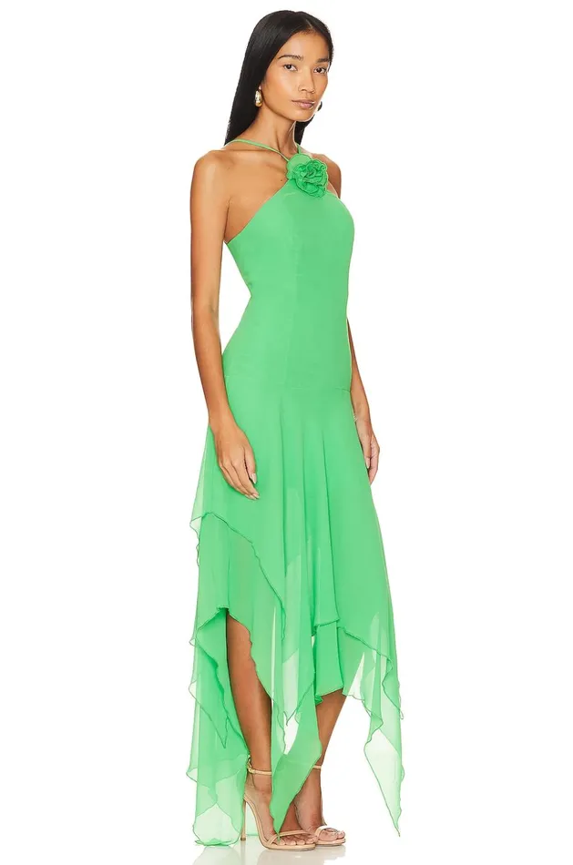 Lovers and Friends Dresses Women Shelby Asymmetric Dress Green Lovers and Friends Dresses Women Shelby Asymmetric Dress Green