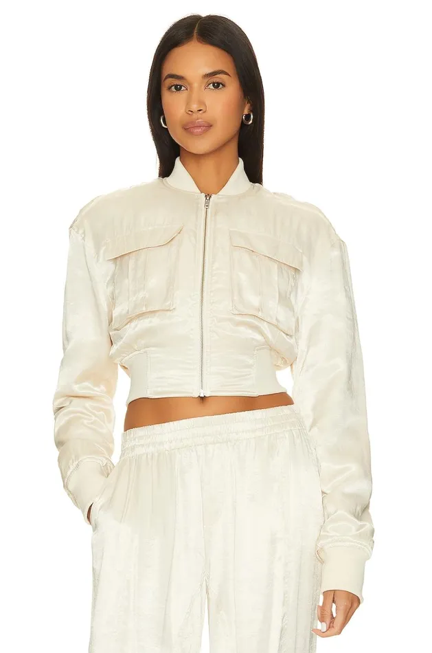 Lovers and Friends Jackets and Coats Women Miranda Bomber Jacket Cream Lovers and Friends Jackets and Coats Women Miranda Bomber Jacket Cream