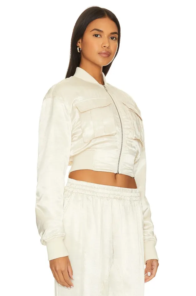 Lovers and Friends Jackets and Coats Women Miranda Bomber Jacket Cream Lovers and Friends Jackets and Coats Women Miranda Bomber Jacket Cream