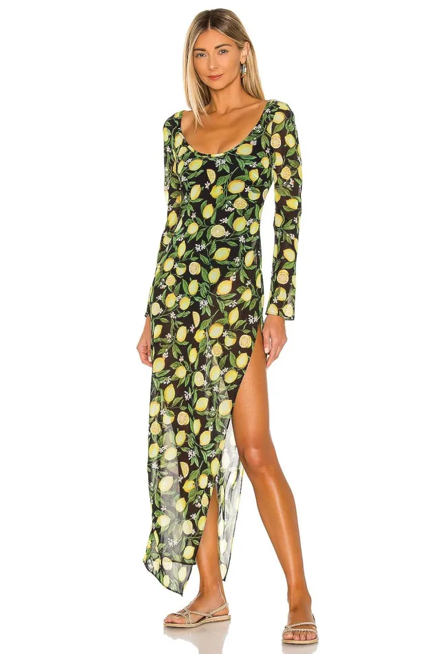 Lovers and Friends Swimsuits and CoverUps Women Citrina Midi Dress Lemon Floral