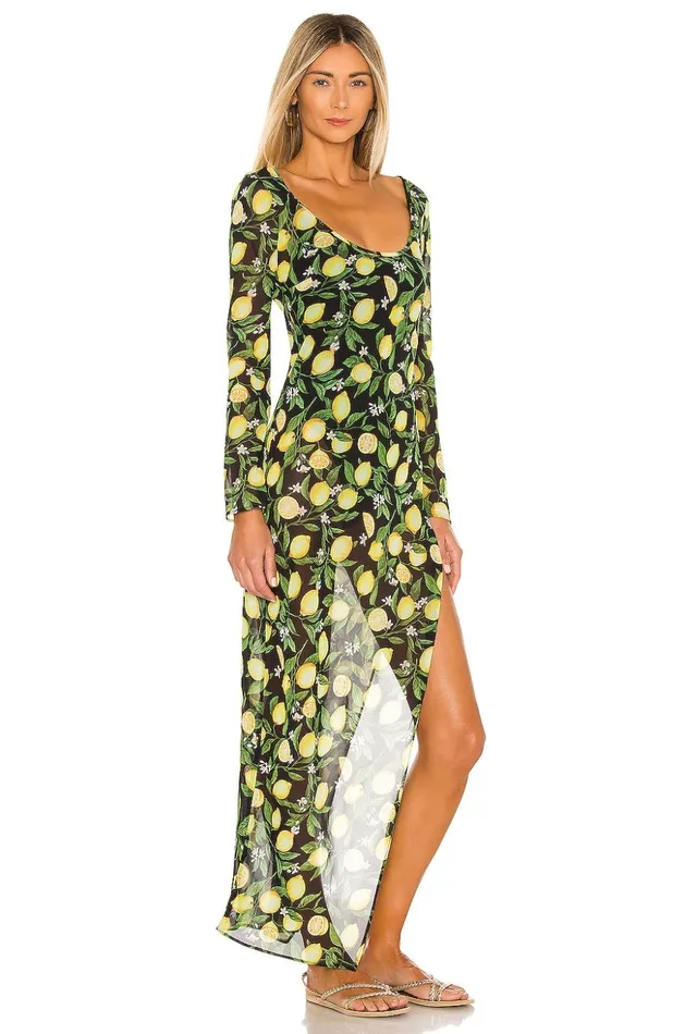 Lovers and Friends Swimsuits and CoverUps Women Citrina Midi Dress Lemon Floral