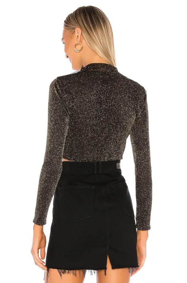 Lovers and Friends Tops Women Riya Top Black and Gold Lovers and Friends Tops Women Riya Top Black and Gold