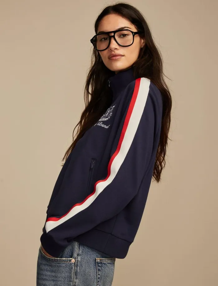 Lucky Brand Activewear Women Terry Track Jacket Naval Academy