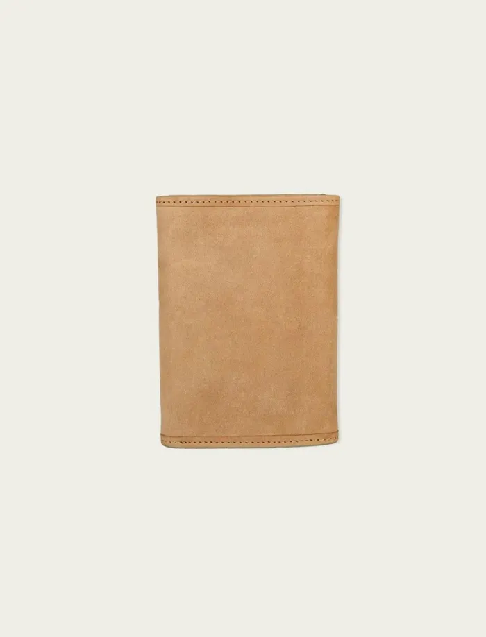 Lucky Brand Bags and Wallets Men Flag Embossed Leather Trifold Wallet Medium Brown