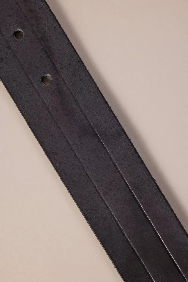 Lucky Brand Belts Men Heat Crease Leather Belt Black