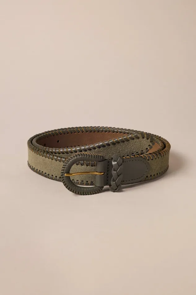Lucky Brand Belts Women Suede Leather Laced Belt Oliver