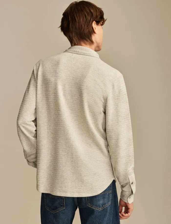 Lucky Brand ButtonDowns Men Brushed Long Sleeve Knit Shirting Heather Grey