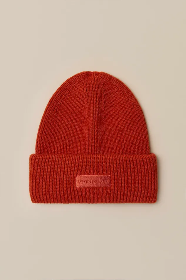 Lucky Brand Cold Weather Accessories Men Solid Knit Beanie Medium Brown