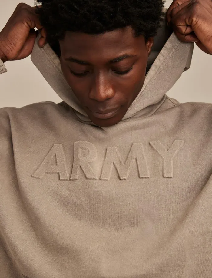 Lucky Brand Graphic Tees Men Army Hood Frost Grey
