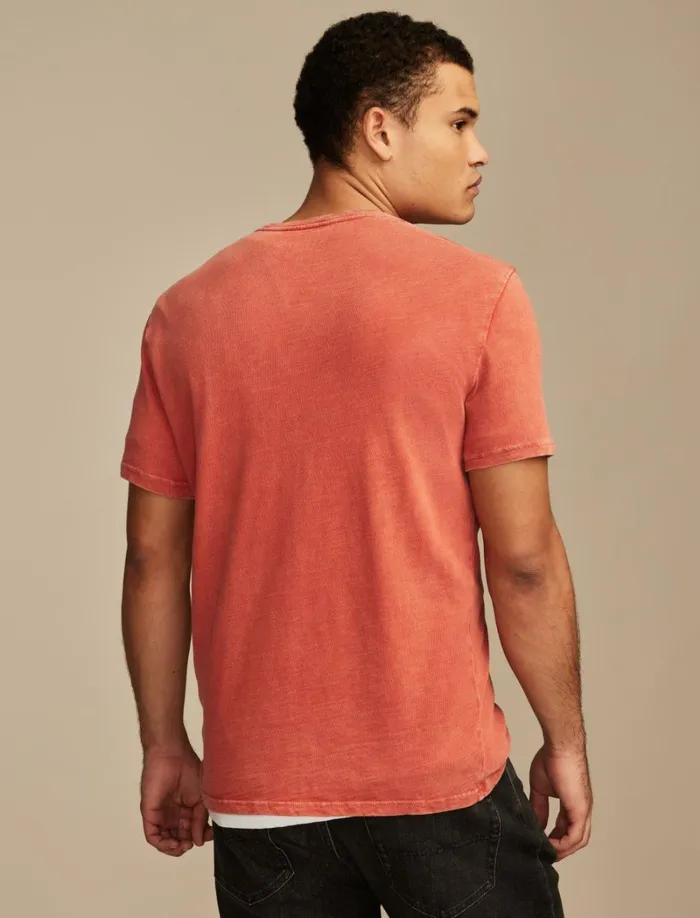 Lucky Brand Graphic Tees Men Rolling Stones Spiked Tongue 6734 Aurora Red