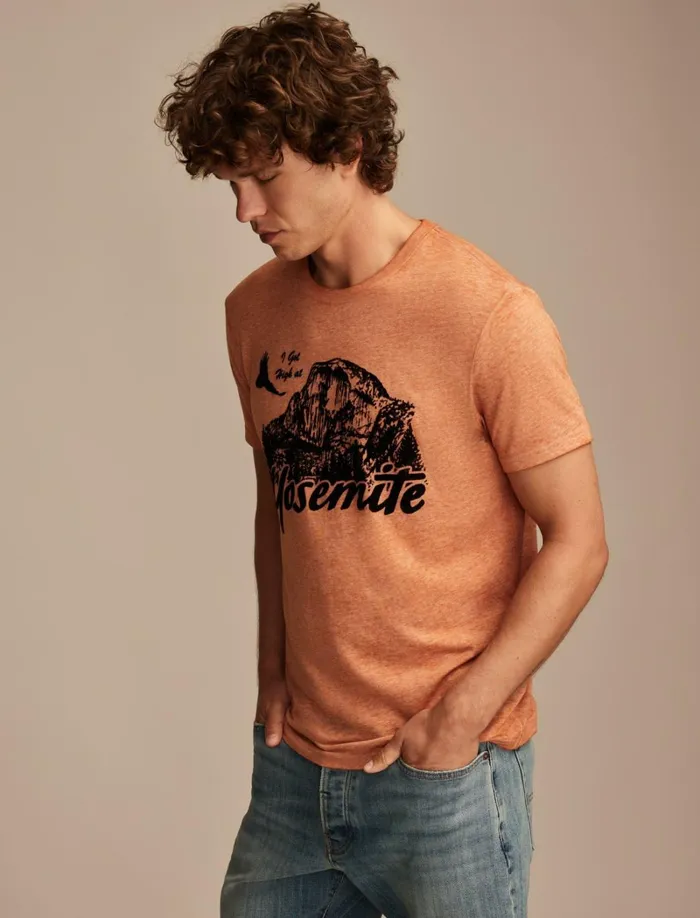 Lucky Brand Graphic Tees Men Yosemite Bombay Brown