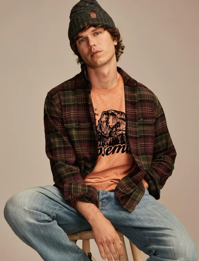 Lucky Brand Graphic Tees Men Yosemite Bombay Brown