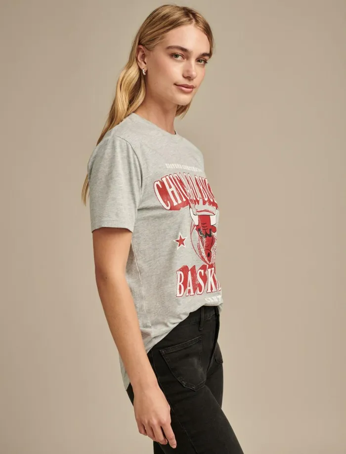 Lucky Brand Graphic Tees Women Bulls Graphic Tee 054 Gray