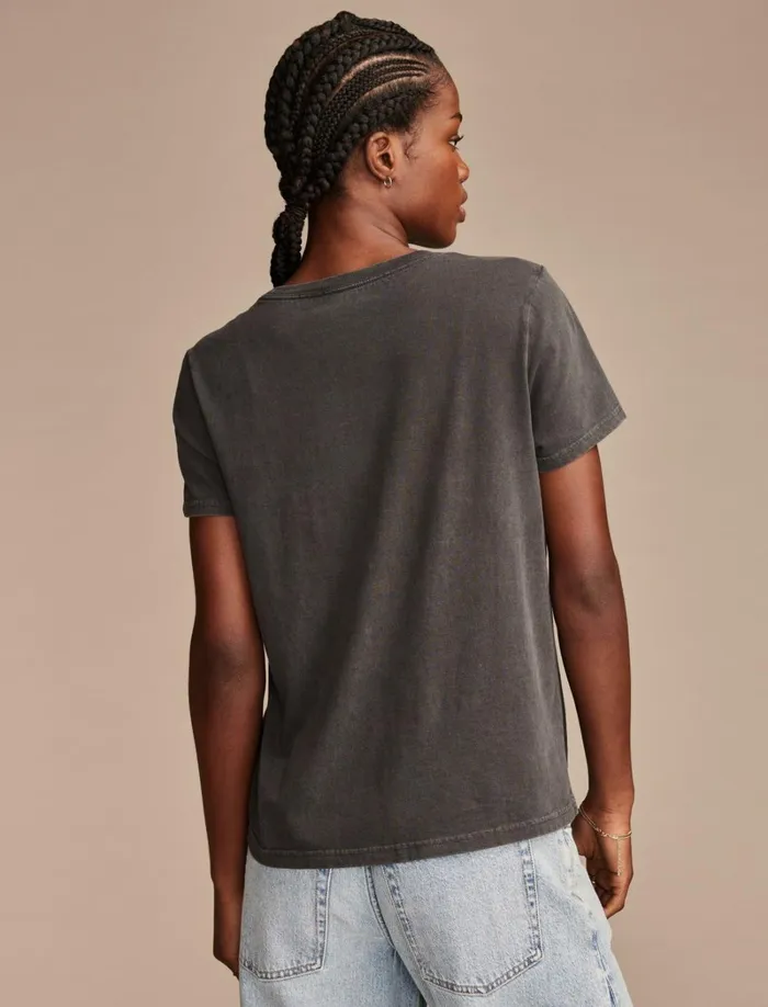Lucky Brand Graphic Tees Women Mirror Butterfly Sun Classic Crew Caviar