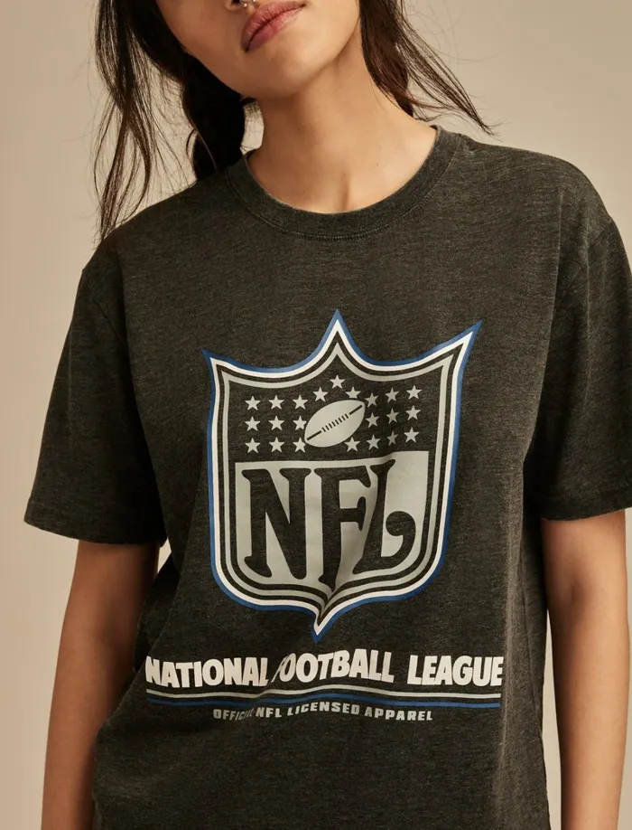 Lucky Brand Graphic Tees Women Nfl Shield 001 Black